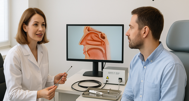 Лазерная деструкция гребней перегородки в клинике «Доктор ЛОР» на ул. Лизюкова, 24